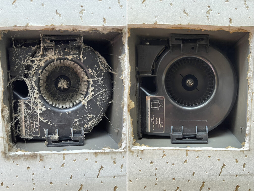 トイレの換気扇掃除｜before/after