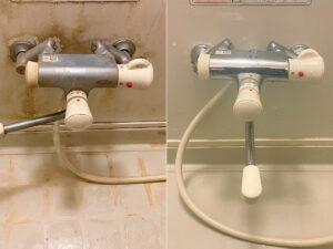 退去後の浴室クリーニング before/after