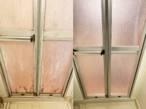 お風呂のドア クリーニングのbefore/after