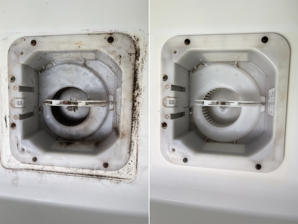 浴室換気扇掃除のbefore/after